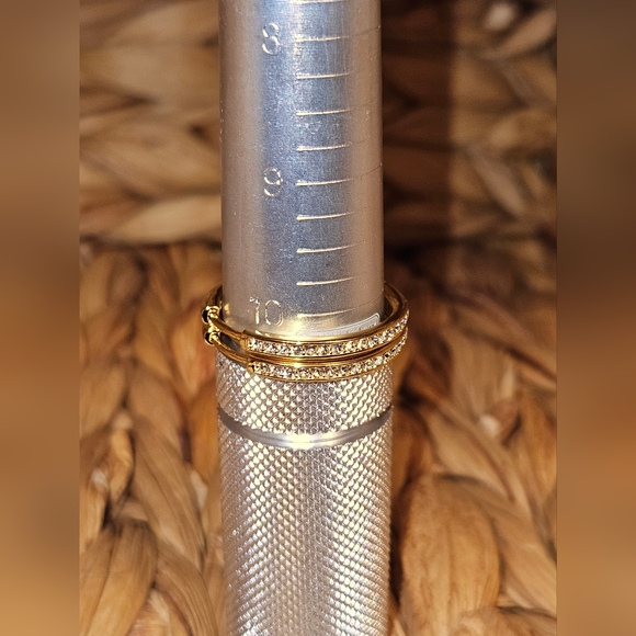 18k Yellow Gold Plated 25mm Hoop Earrings with Swarovski Crystals - Picture 4 of 5